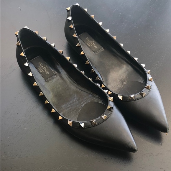 valentino black flats